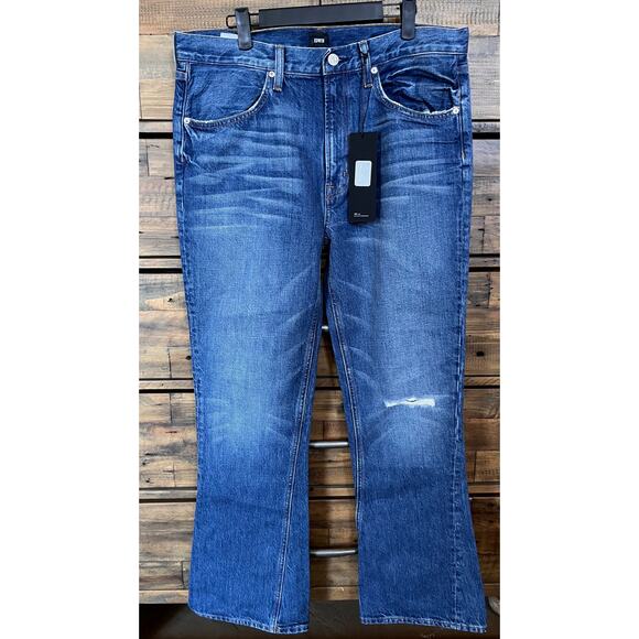 EDWIN Avery Pretender Medium Wash Women's Flared Denim Jeans Sz 31 NWT - Picture 1 of 7